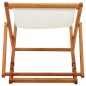 vidaXL Silla de playa plegable madera de eucalipto y tela blanco crema vidaXL Silla de playa plegable madera de eucalipto y tela blanco crema