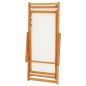 vidaXL Silla de playa plegable madera de eucalipto y tela blanco crema vidaXL Silla de playa plegable madera de eucalipto y tela blanco crema