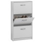 FMD Mueble zapatero con 3 compartimentos basculantes blanco FMD Mueble zapatero con 3 compartimentos basculantes blanco