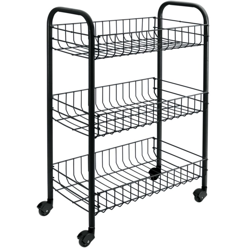 Metaltex Carrito de cocina con 3 cestas Siena negro Metaltex Carrito de cocina con 3 cestas Siena negro