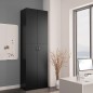 vidaXL Armario de oficina de madera contrachapada negro 60x32x190 cm vidaXL Armario de oficina de madera contrachapada negro 60x32x190 cm