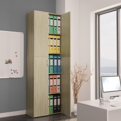 vidaXL Armario de oficina contrachapado color roble 60x32x190 cm