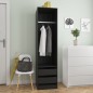 vidaXL Armario con cajones de madera contrachapada negro 50x50x200 cm vidaXL Armario con cajones de madera contrachapada negro 50x50x200 cm
