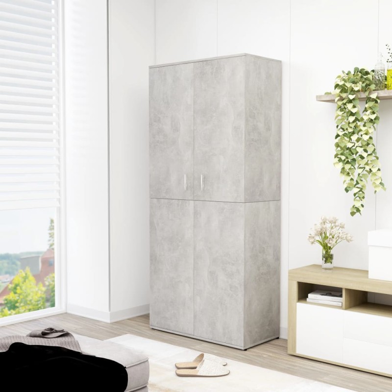 vidaXL Mueble zapatero contrachapada gris hormigón 80x39x178 cm vidaXL Mueble zapatero contrachapada gris hormigón 80x39x178 cm