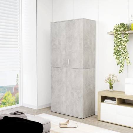 vidaXL Mueble zapatero contrachapada gris hormigón 80x39x178 cm
