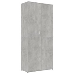 vidaXL Mueble zapatero contrachapada gris hormigón 80x39x178 cm