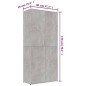 vidaXL Mueble zapatero contrachapada gris hormigón 80x39x178 cm vidaXL Mueble zapatero contrachapada gris hormigón 80x39x178 cm