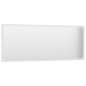 vidaXL Espejo de baño madera contrachapada blanco brillo 100x1,5x37 cm vidaXL Espejo de baño madera contrachapada blanco brillo 100x1,5x37 cm