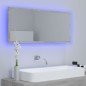 vidaXL Espejo de baño LED acrílico gris hormigón 100x8,5x37 cm vidaXL Espejo de baño LED acrílico gris hormigón 100x8,5x37 cm