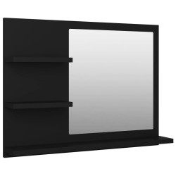 vidaXL Espejo de baño madera contrachapada negro 60x10,5x45 cm