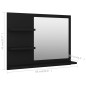 vidaXL Espejo de baño madera contrachapada negro 60x10,5x45 cm vidaXL Espejo de baño madera contrachapada negro 60x10,5x45 cm