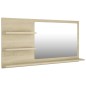 vidaXL Espejo de baño madera contrachapada roble Sonoma 90x10,5x45 cm vidaXL Espejo de baño madera contrachapada roble Sonoma 90x10,5x45 cm