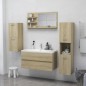 vidaXL Espejo de baño madera contrachapada roble Sonoma 90x10,5x45 cm vidaXL Espejo de baño madera contrachapada roble Sonoma 90x10,5x45 cm