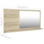 vidaXL Espejo de baño madera contrachapada roble Sonoma 90x10,5x45 cm vidaXL Espejo de baño madera contrachapada roble Sonoma 90x10,5x45 cm