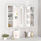 vidaXL Mueble con espejo y LED blanco 76x15x55 cm vidaXL Mueble con espejo y LED blanco 76x15x55 cm