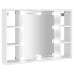vidaXL Mueble con espejo y LED blanco 76x15x55 cm