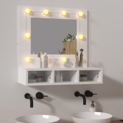 vidaXL Mueble con espejo y LED blanco brillante 60x31,5x62 cm