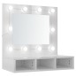 vidaXL Mueble con espejo y LED blanco brillante 60x31,5x62 cm vidaXL Mueble con espejo y LED blanco brillante 60x31,5x62 cm