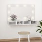 vidaXL Mueble con espejo y LED blanco brillante 90x31,5x62 cm vidaXL Mueble con espejo y LED blanco brillante 90x31,5x62 cm