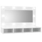 vidaXL Mueble con espejo y LED blanco brillante 90x31,5x62 cm vidaXL Mueble con espejo y LED blanco brillante 90x31,5x62 cm