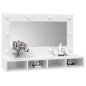 vidaXL Mueble con espejo y LED blanco brillante 90x31,5x62 cm vidaXL Mueble con espejo y LED blanco brillante 90x31,5x62 cm