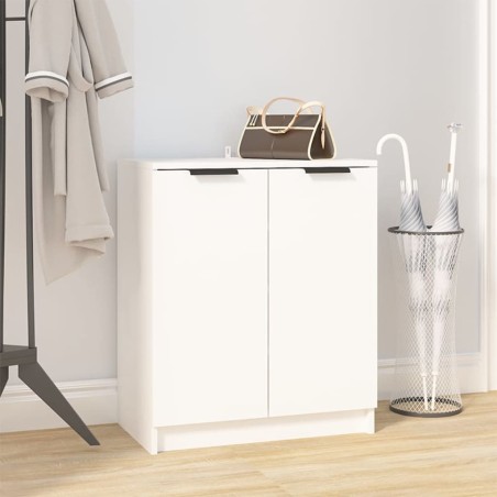 vidaXL Mueble zapatero de madera contrachapada blanco 59x35x70 cm