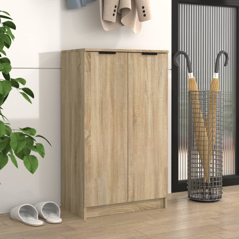 vidaXL Mueble zapatero madera contrachapada roble Sonoma 59x35x100 cm vidaXL Mueble zapatero madera contrachapada roble Sonoma 59x35x100 cm