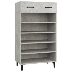 vidaXL Mueble zapatero madera contrachapada gris hormigón 60x35x105 cm