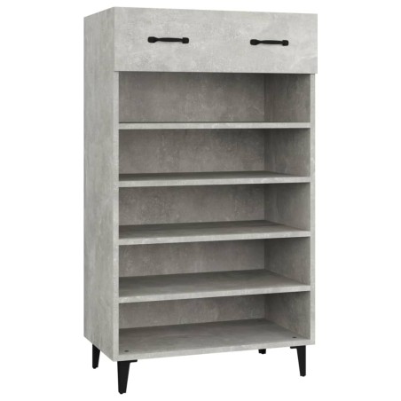 vidaXL Mueble zapatero madera contrachapada gris hormigón 60x35x105 cm