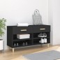 vidaXL Mueble zapatero de madera contrachapada negro 102x35x55 cm vidaXL Mueble zapatero de madera contrachapada negro 102x35x55 cm