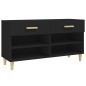 vidaXL Mueble zapatero de madera contrachapada negro 102x35x55 cm vidaXL Mueble zapatero de madera contrachapada negro 102x35x55 cm
