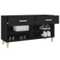 vidaXL Mueble zapatero de madera contrachapada negro 102x35x55 cm vidaXL Mueble zapatero de madera contrachapada negro 102x35x55 cm