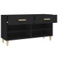 vidaXL Mueble zapatero de madera contrachapada negro 102x35x55 cm vidaXL Mueble zapatero de madera contrachapada negro 102x35x55 cm