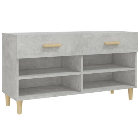 vidaXL Mueble zapatero madera contrachapada gris hormigón 102x35x55 cm
