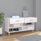 vidaXL Mueble zapatero madera contrachapada blanco brillo 102x35x55 cm