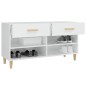 vidaXL Mueble zapatero madera contrachapada blanco brillo 102x35x55 cm