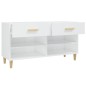 vidaXL Mueble zapatero madera contrachapada blanco brillo 102x35x55 cm