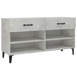 vidaXL Mueble zapatero madera contrachapada gris hormigón 102x35x55 cm