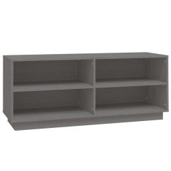 vidaXL Armario zapatero de madera maciza de pino gris 110x34x45 cm
