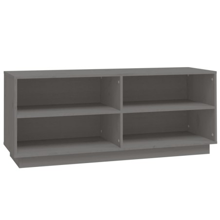 vidaXL Armario zapatero de madera maciza de pino gris 110x34x45 cm
