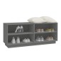 vidaXL Armario zapatero de madera maciza de pino gris 110x34x45 cm vidaXL Armario zapatero de madera maciza de pino gris 110x34x45 cm