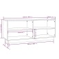 vidaXL Armario zapatero de madera maciza de pino gris 110x34x45 cm vidaXL Armario zapatero de madera maciza de pino gris 110x34x45 cm