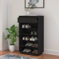 vidaXL Armario zapatero de madera maciza de pino negro 60x34x105 cm vidaXL Armario zapatero de madera maciza de pino negro 60x34x105 cm