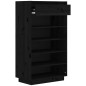 vidaXL Armario zapatero de madera maciza de pino negro 60x34x105 cm vidaXL Armario zapatero de madera maciza de pino negro 60x34x105 cm