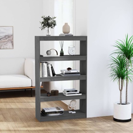 vidaXL Estantería/divisor de espacios madera pino gris 80x30x135,5 cm