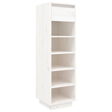 vidaXL Mueble zapatero de madera maciza de pino blanco 30x34x105 cm