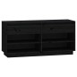 vidaXL Mueble zapatero de madera maciza de pino negro 110x34x52 cm vidaXL Mueble zapatero de madera maciza de pino negro 110x34x52 cm