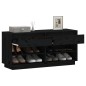 vidaXL Mueble zapatero de madera maciza de pino negro 110x34x52 cm vidaXL Mueble zapatero de madera maciza de pino negro 110x34x52 cm