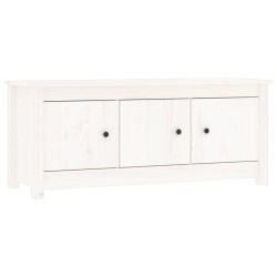 vidaXL Mueble zapatero de madera maciza de pino blanco 110x38x45,5 cm