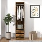 vidaXL Armario con cajones contrachapado roble ahumado 50x50x200 cm vidaXL Armario con cajones contrachapado roble ahumado 50x50x200 cm